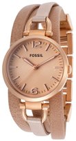 Thumbnail for your product : Fossil Women's Georgia Tan Genuine Leather and Rose-Tone Band Peach Dial