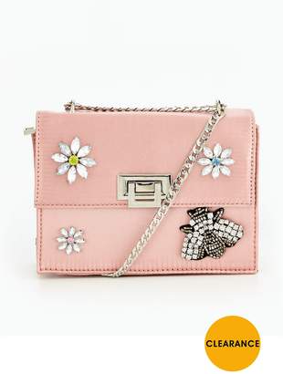Very Flower And Bumble Bee Embellished Crossbody