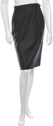 Saint Laurent Classic Wool Knee-Length Skirt