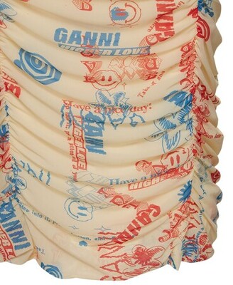 Ganni Printed mesh midi dress