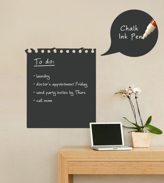 Etsy Memo - Chalkboard Decal Modern Vinyl Wall