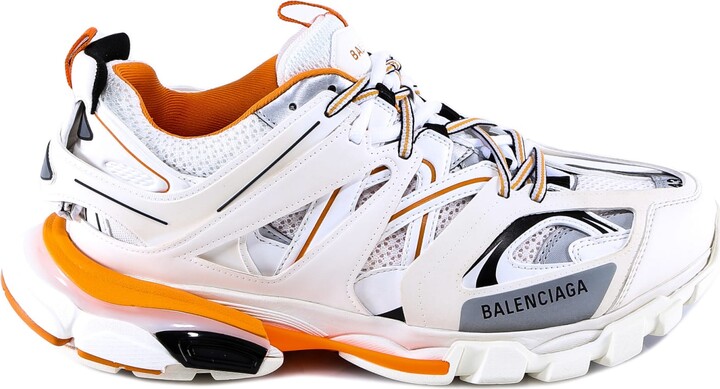 Balenciaga  Track Leather Mesh and Rubber Sneakers  Orange Balenciaga