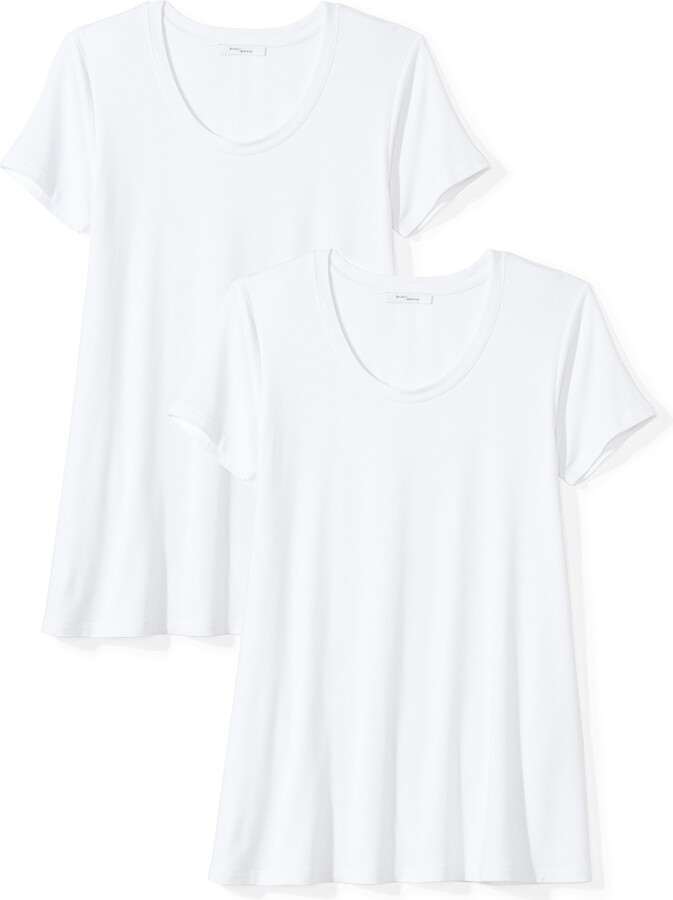 Brand Daily Ritual Womens Cozy Knit Dolman Short-Sleeve Tie-Back T-Shirt 