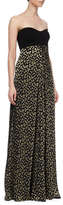 Thumbnail for your product : Diane von Furstenberg Adriana Strapless Silk Leopard-Print Maxi Dress