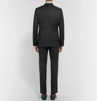 Gucci Grey Slim-Fit Wool-Jacquard Suit