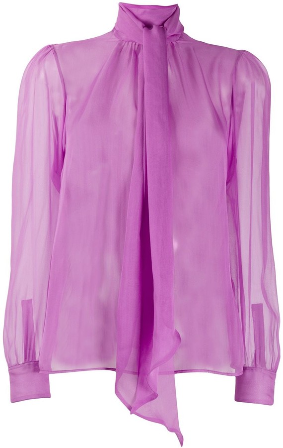purple sheer blouse