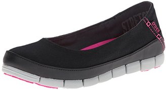 Crocs Women's Stretch Sole Flat 15317 Slip-On Loafer, Black/Light Grey, 5 M US