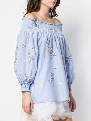 Blugirl floral print off shoulder top