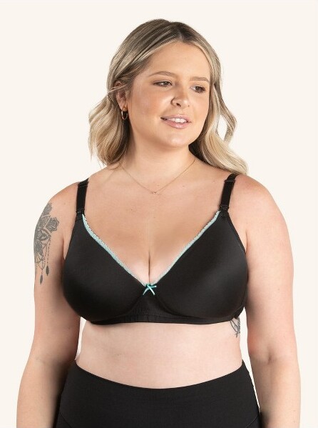 Leading Lady The Serena - Cotton Wirefree Sports Bra In Black