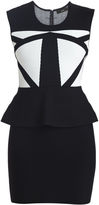 Thumbnail for your product : BCBGMAXAZRIA Caprice Geometric Jacquard Peplum Dress