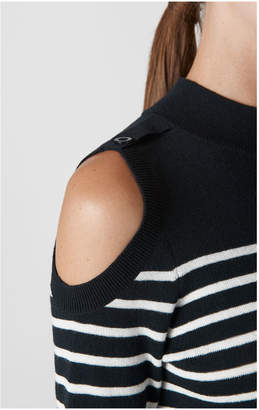 Whistles Cold Shoulder Button Sweater
