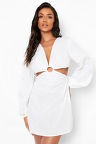 Thumbnail for your product : boohoo O-ring Detail Cotton Beach Dress