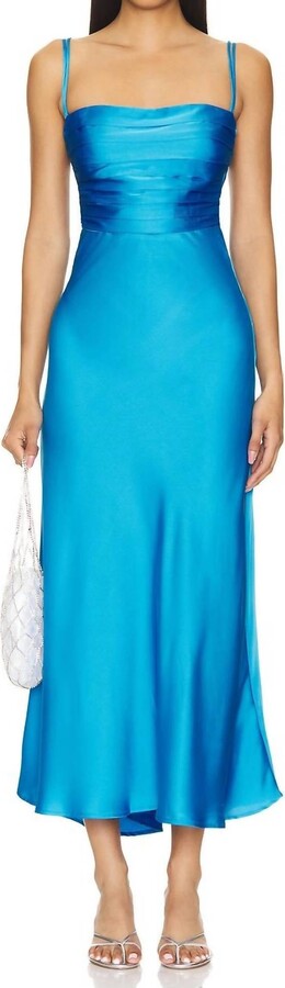 Astr Antlia Midi Dress In Turquoise Blue