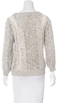 Vanessa Bruno Lace-Accented Cable Knit Sweater