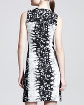 Thumbnail for your product : Reed Krakoff Paneled Abstract-Print Sheath Dress
