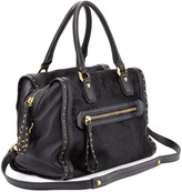 Thumbnail for your product : Oryany Brenda Studded Calf-Hair Duffle Bag, Black