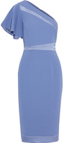 Thumbnail for your product : Mikael Aghal One-shoulder Satin-trimmed Crepe Dress