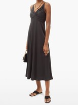 Thumbnail for your product : Zimmermann Ruched Silk-blend Satin Midi Dress - Black