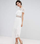Thumbnail for your product : True Decadence Tall Tulle Ruffle Midi Dress With Metal Ring Detail