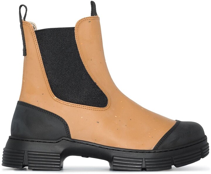 Ganni two-tone chunky Chelsea boots - ShopStyle