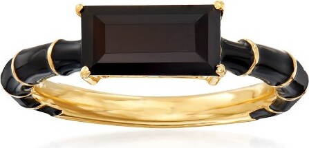 Ross-Simons Ross-SimonsBlackOnyxandBlackEnamelRingin18ktGoldOverSterlingSize6