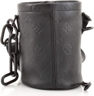 Louis Vuitton Chalk Nano Bag Monogram Shadow Leather Black