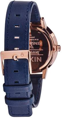 Nixon Kensington Rose Gold Dial Navy Leather Strap Ladies Watch