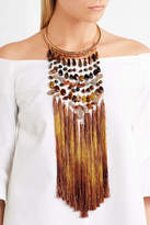 Thumbnail for your product : Rosantica Rum Tasseled Gold-tone Beaded Necklace