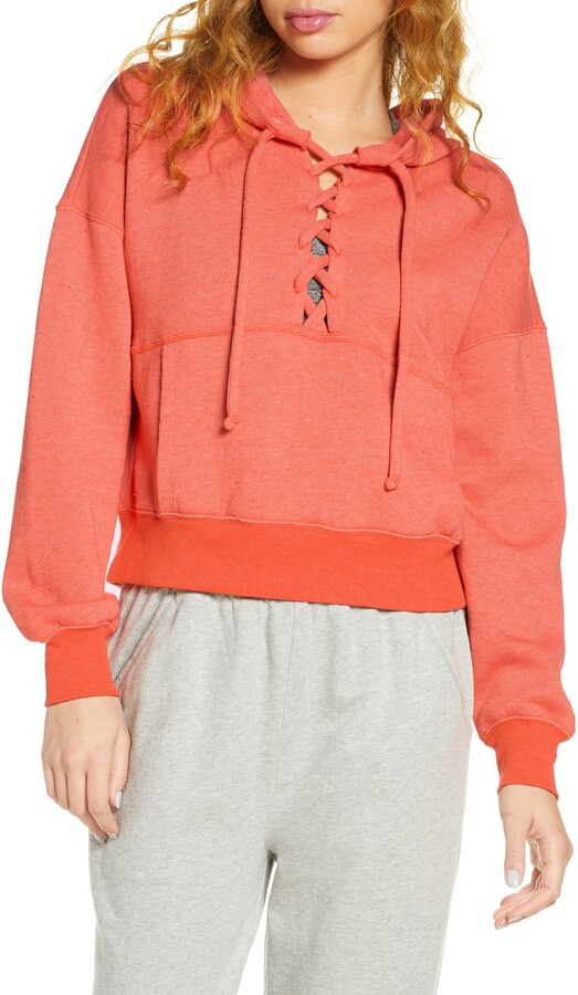womens coral hoodie