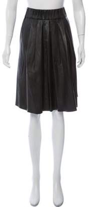 Iris & Ink Pleated Knee-Length Skirt Black Pleated Knee-Length Skirt
