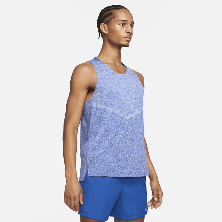Nike Men's Rise 365 Dri-FIT Running Tank Top in Blue - ShopStyle Shirts