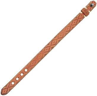 Fossil Vintage Casual Southwest Light Brown Leather Cuff Bangle Bracelet, 8.5"
