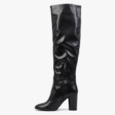 Thumbnail for your product : Daniel Lorna Black Leather Block Heel Over The Knee Boots