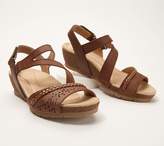 Thumbnail for your product : Earth Origins Leather Asymmetrical Strap Wedges- Kendra Karla