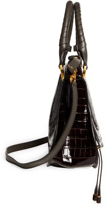 Chloé Medium Marcie Croc-Embossed Leather Top Handle Bag