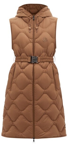 Moncler Liveche Wave-quilted Down Gilet - Camel - ShopStyle Outerwear