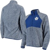 Thumbnail for your product : Antigua Women's Blue, Heathered Gray Toronto Maple Leafs Surround Sherpa Quarter-Snap Pullover Jacket