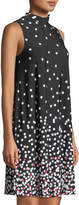 Thumbnail for your product : Neiman Marcus Mock-Neck Polka-Dot Dress