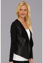 Thumbnail for your product : Michael Stars Long Sleeve Leather Front Cardigan