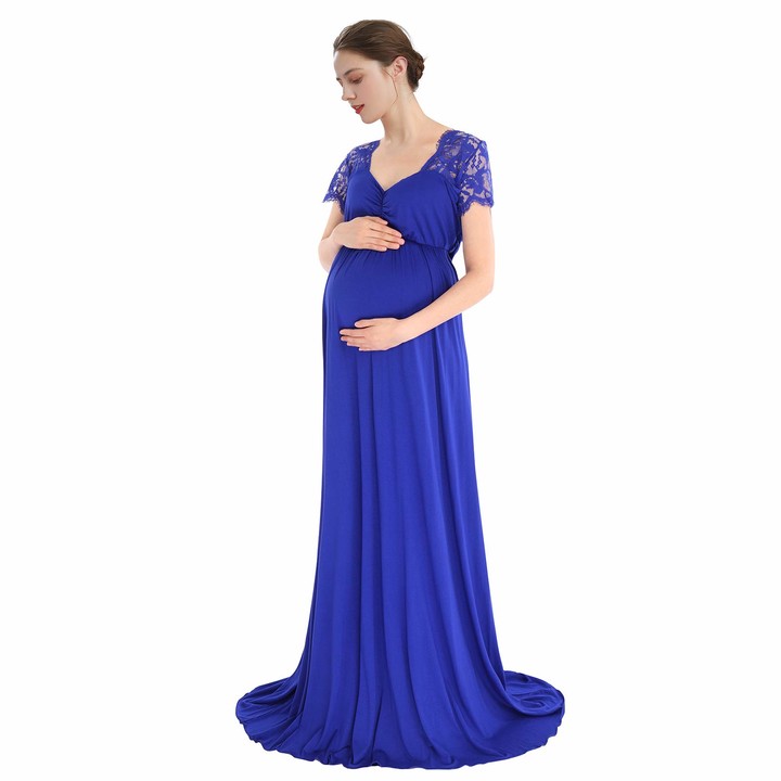 Evening Ceremony S-XL Elegant Maternity Clothing Wedding Pregnant Women's Costume Beach Pregnancy Photography Dress Shooting Long Lace Short Sleeves