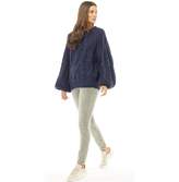 Thumbnail for your product : Brave Soul Womens Macrame Cable Knit Balloon Sleeve Jumper Navy