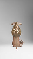 Thumbnail for your product : Burberry Embellished Detail Satin Platform Sandals