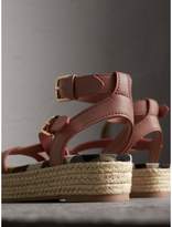 Thumbnail for your product : Burberry Two-tone Leather Espadrille Sandals