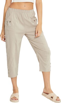 eyes Women Plus Size Trousers Cropped Pants Elasticated Waist 3/4 Capri  Style 14-22 (16 - ShopStyle