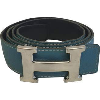 Hermes H Blue Leather Belts