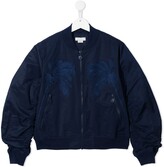Thumbnail for your product : Stella McCartney Kids Palm Tree Embroidered Bomber Jacket