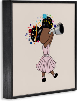 Ebern Designs Celeste Girl with Telescope Framed Giclee, design by Sierra Siler