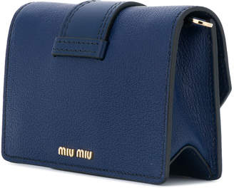 Miu Miu crystal-embellished buckle shoulder bag