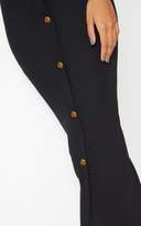 Thumbnail for your product : PrettyLittleThing Black Ribbed Button Detail Maxi Dress