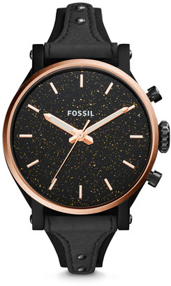 Fossil Original Boyfriend Sport Three-Hand Black Leather Watch